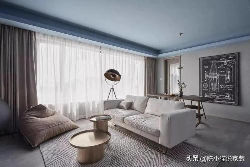 106㎡Perfect industrial style for engineers, sky blue latex paint, effect is too characteristic
