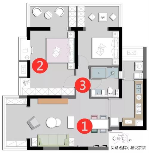 87㎡ two bedrooms with 3 balconies, candy style, Nordic style decor, super healing, this wedding room is too sweet
