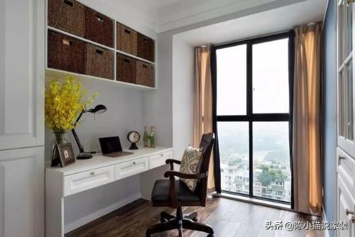 90,000 packs, 111㎡, simple and beautiful style, restaurant balcony is turned into an office, and two-room apartment becomes a three-room apartment.
