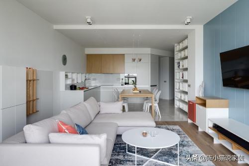 87㎡ Two Scandinavian style bedrooms completed, open kitchen, you probably haven't seen Duobaoge Buffet.
