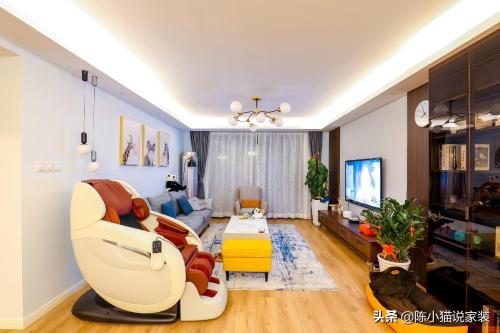 The new house of 108 m2 has a total cost of 90,000 yuan, TV wall is equipped with only two wooden boards.
