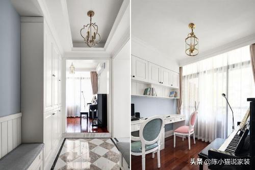 106㎡Jianmei small three-bedroom, entrance is an open study, effect is too warm
