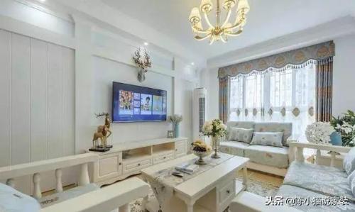 65-inch European-style pastoral wedding hall after 80s, back wall design of dining room and living room is very good, and you will become fans of it after viewing.
